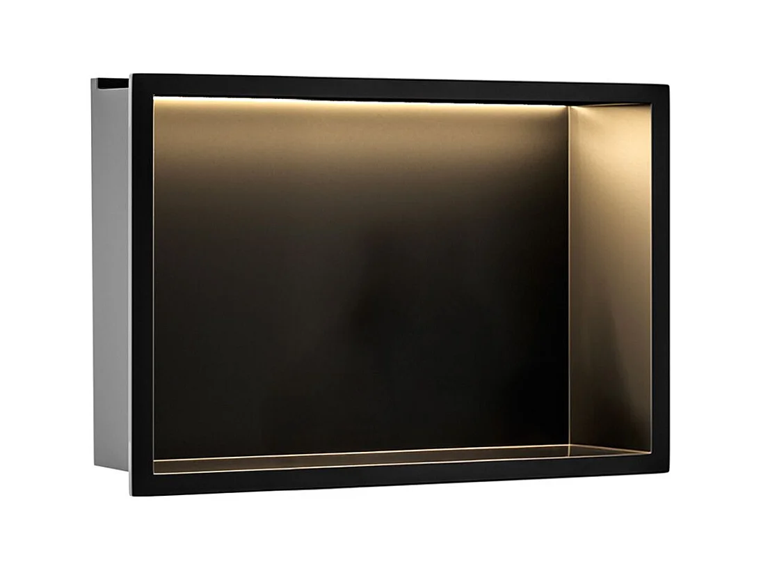 Prateleira De Banheiro Rea 30X45 Led Black