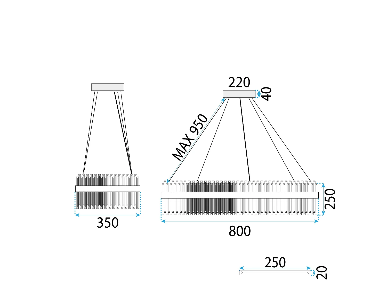 Candeeiro Suspenso Toolight App1513-Cp80 Brush Gold