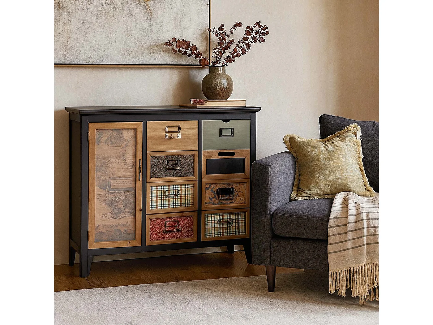 Apothekerkommode MCW-O63, Korpus schwarz