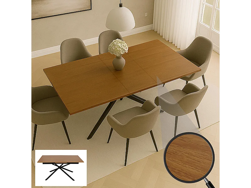 Eettafel MCW-O57,  walnootlook