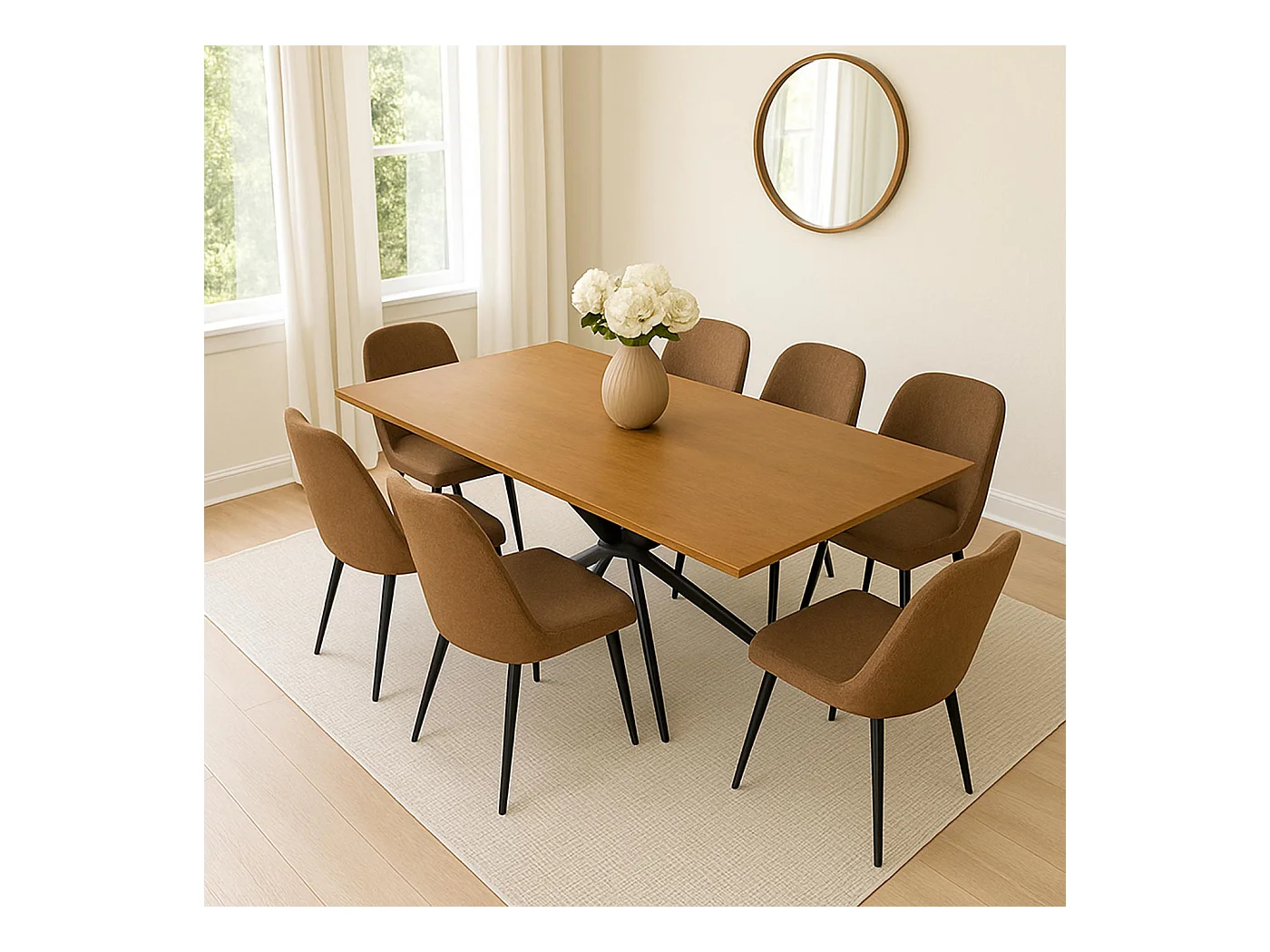 Esszimmertisch MCW-O57, Walnuss-Optik