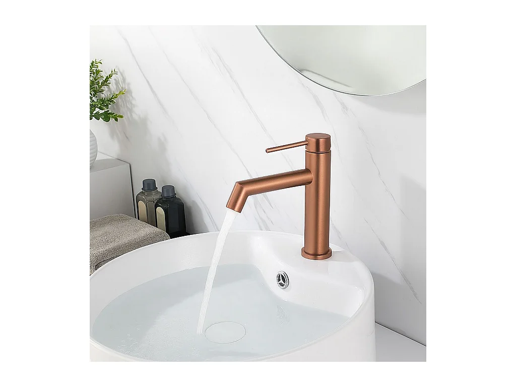 Torneira Para Lavatório Rea Foss Low Brush Copper