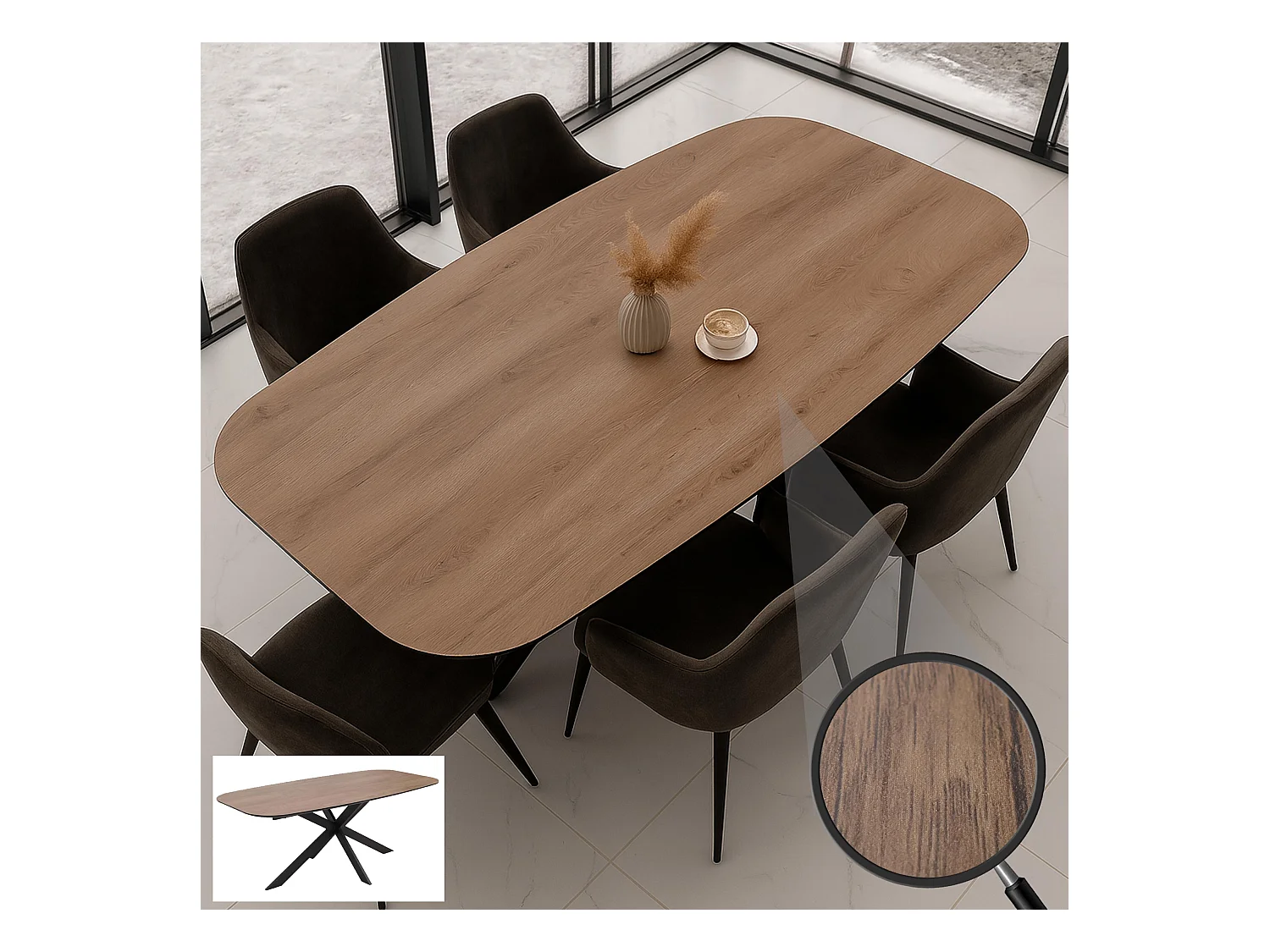 Stół do jadalni MCW-O56,  wygląd orzechowy