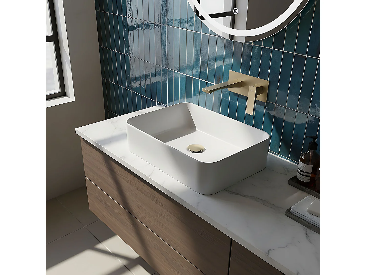 Robinet De Lavabo Encastré Rea Joe Brush Gold