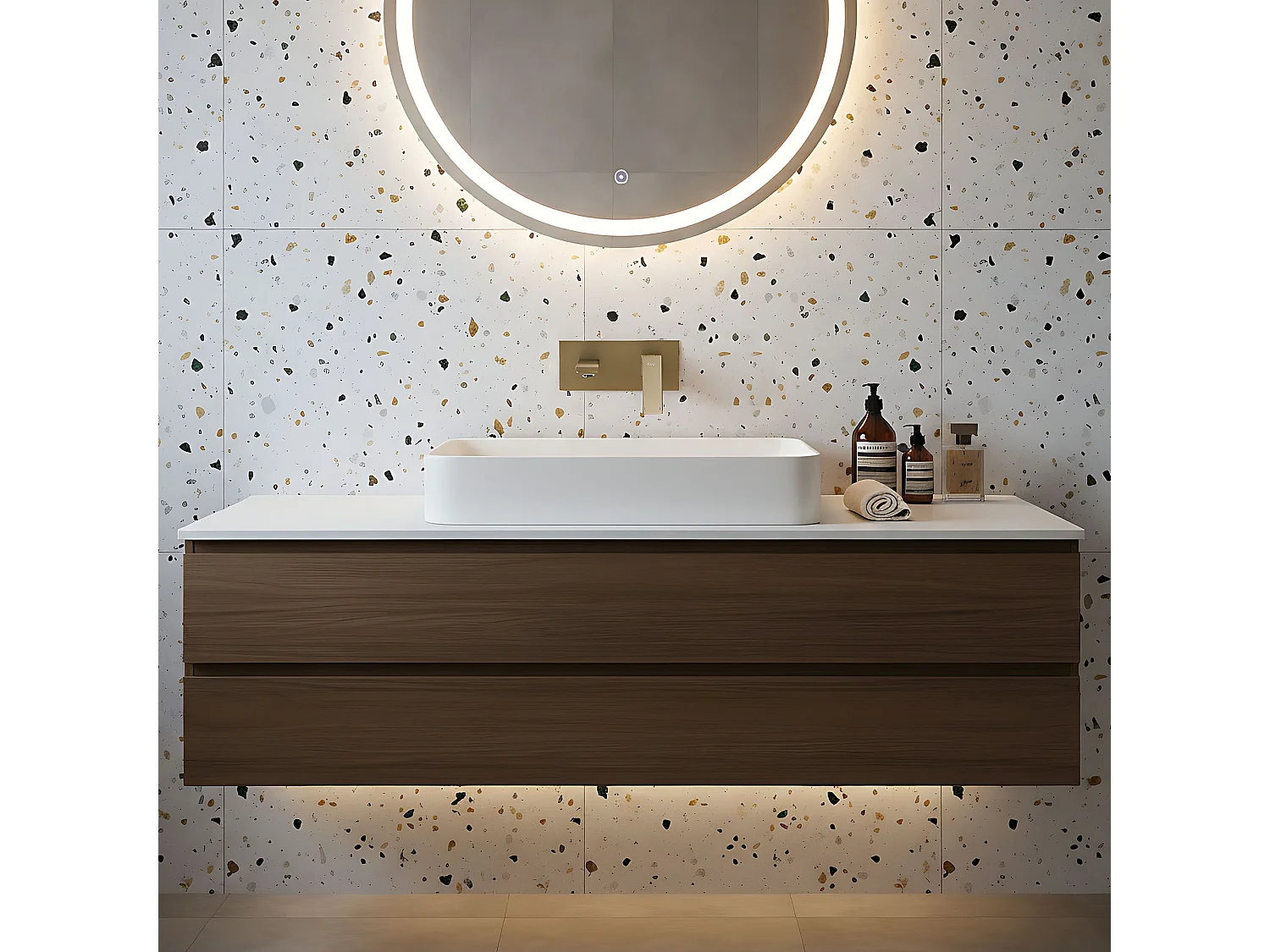 Robinet De Lavabo Encastré Rea Joe Brush Gold