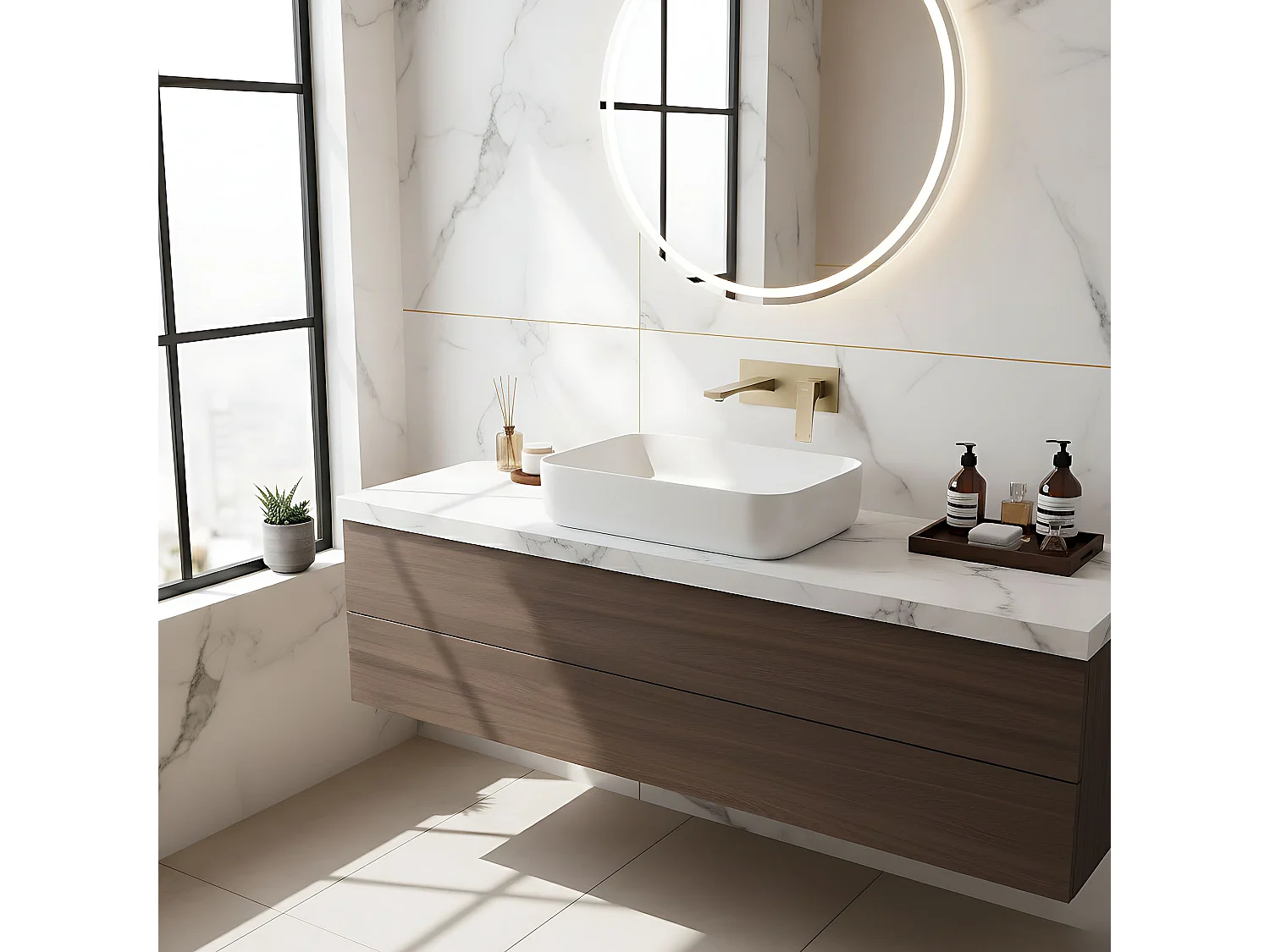 Robinet De Lavabo Encastré Rea Joe Brush Gold