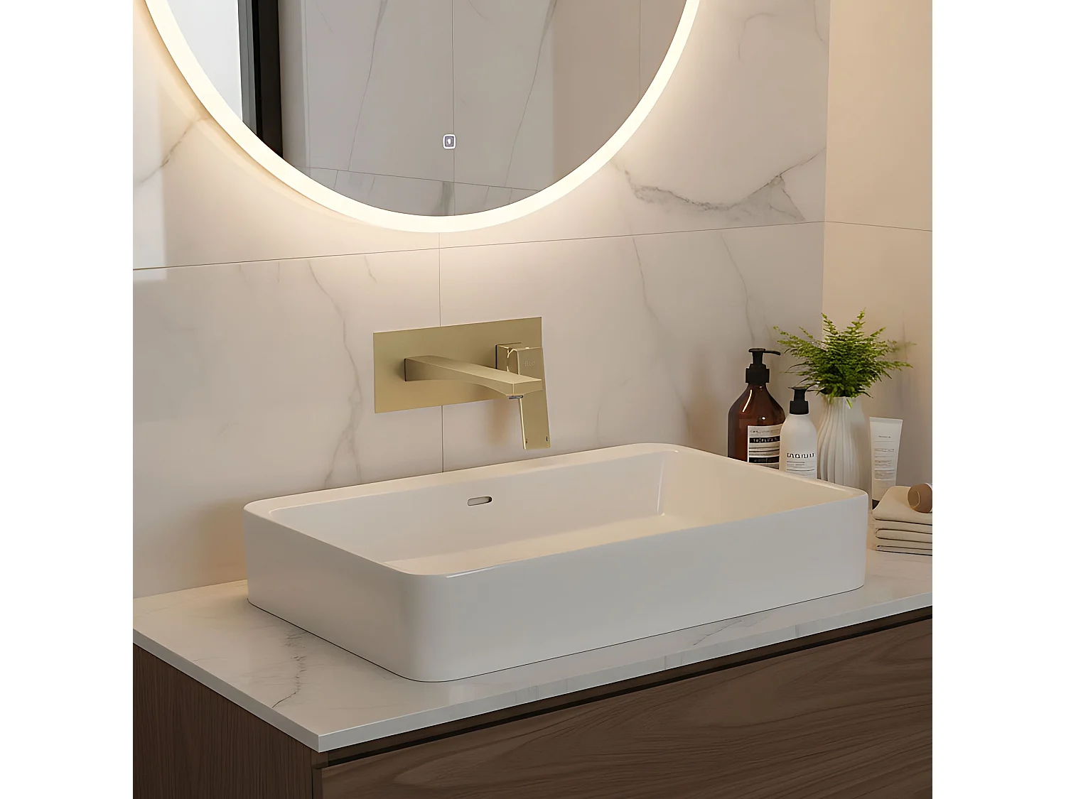 Robinet De Lavabo Encastré Rea Joe Brush Gold