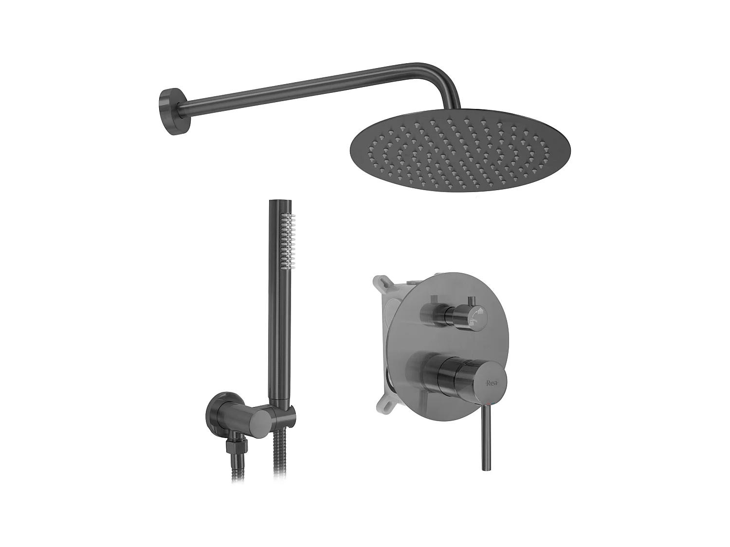 Kit De Douche Encastré Rea Lungo +Box Titanium