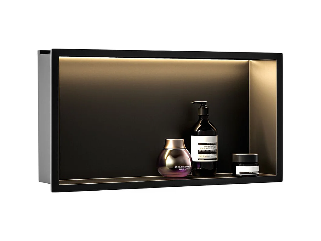 Étagère D'Encastrement Pour Salle De Bains Rea 30X60 Led Black