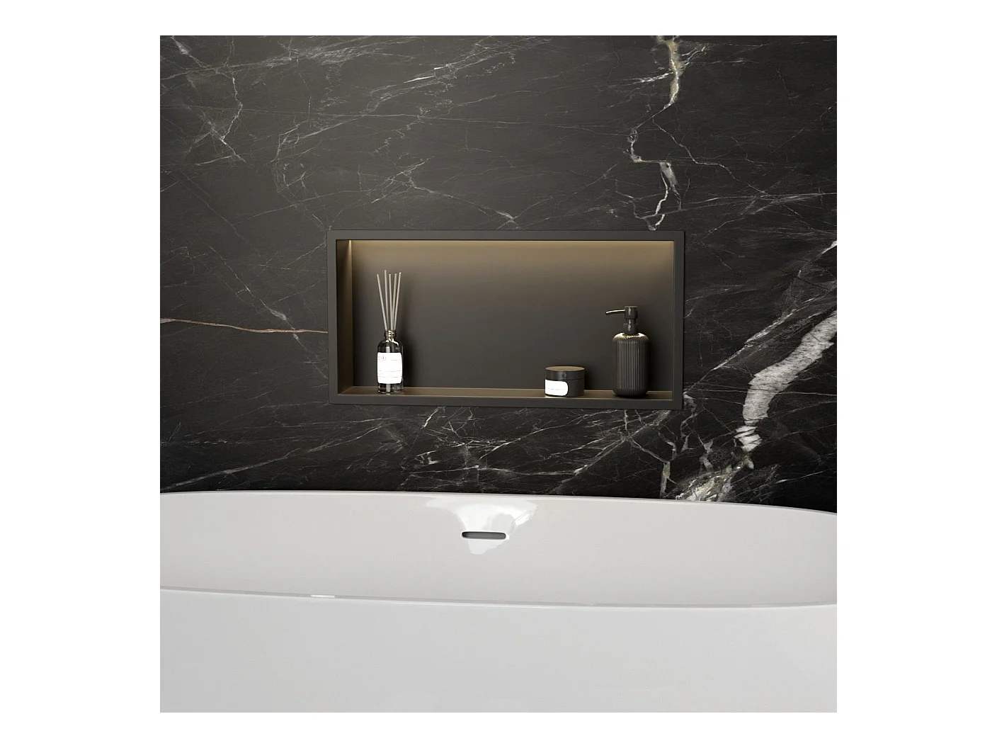 Étagère D'Encastrement Pour Salle De Bains Rea 30X60 Led Black