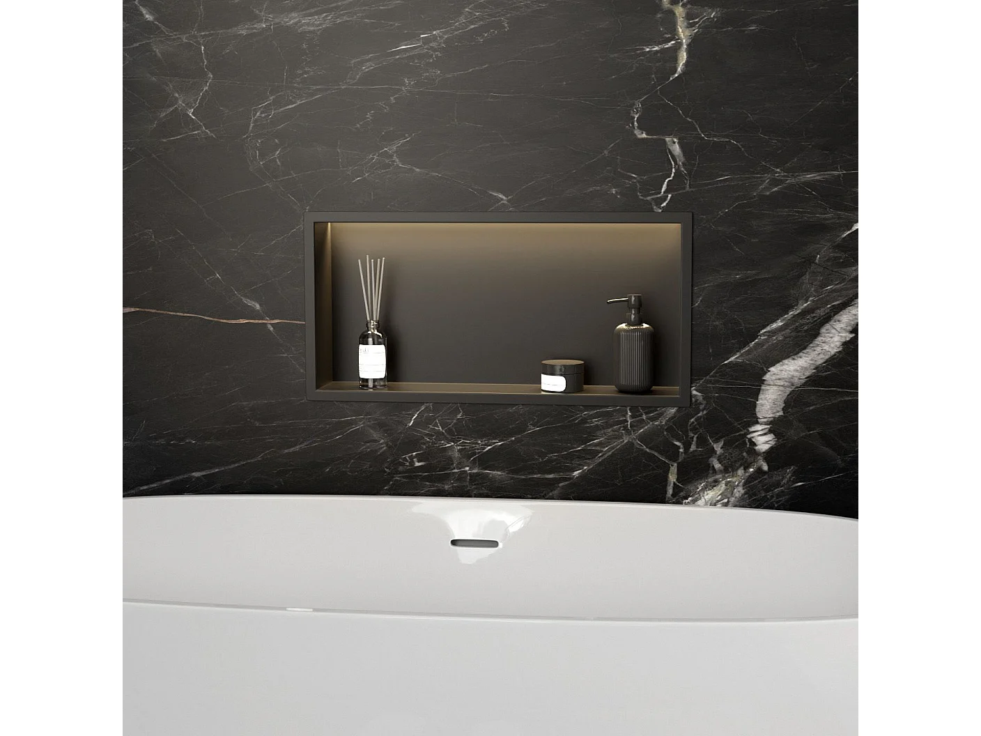 Prateleira De Banheiro Rea 30X60 Led Black