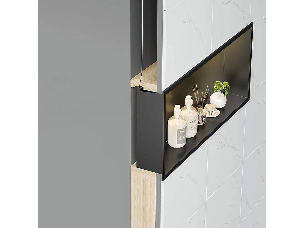 Prateleira De Banheiro Rea 30X60 Led Black