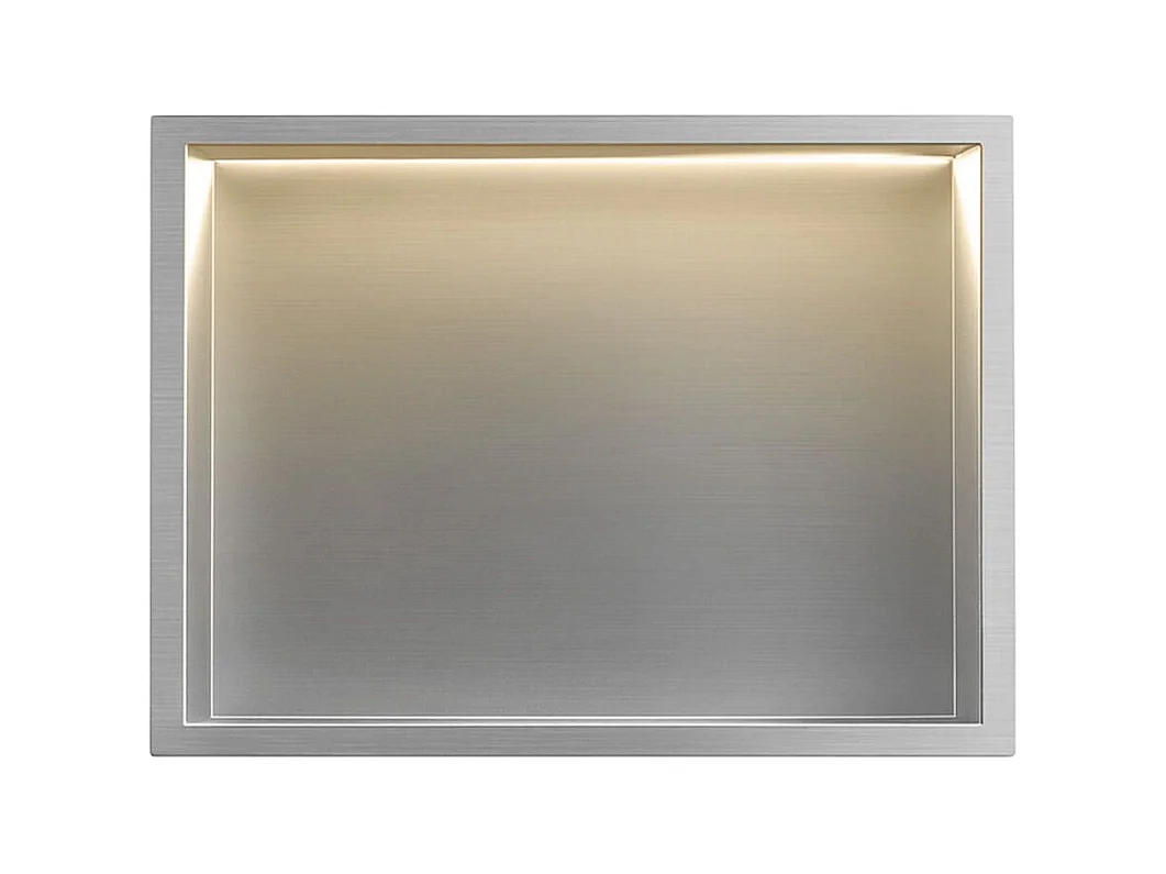 Étagère D'Encastrement Pour Salle De Bains Rea 30X45 Led Brush Steel