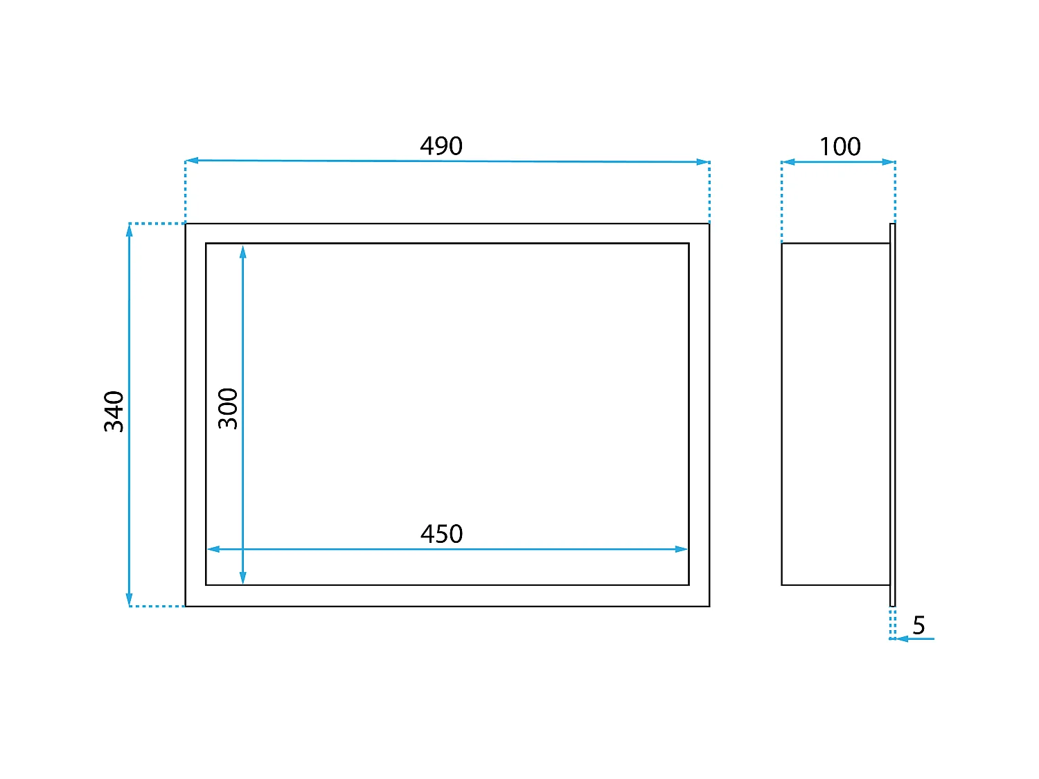 Étagère D'Encastrement Pour Salle De Bains Rea 30X45 Led Brush Steel