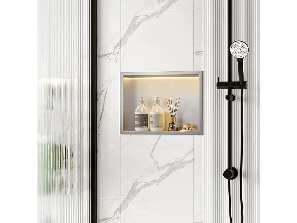 Nischenregal Rea 30X45 Led Brush Steel