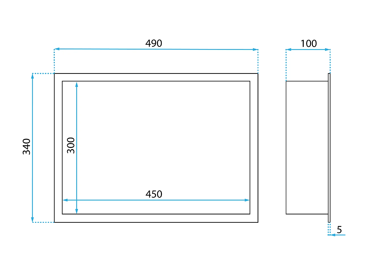 Étagère D'Encastrement Pour Salle De Bains Rea 30X45 Led Brush Steel