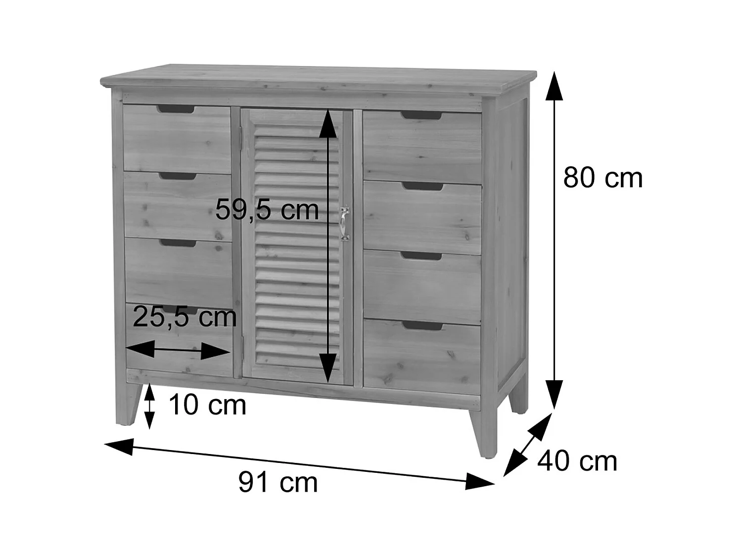 Komoda aptekarska MCW-O63,  Korpus w kolorze naturalnym