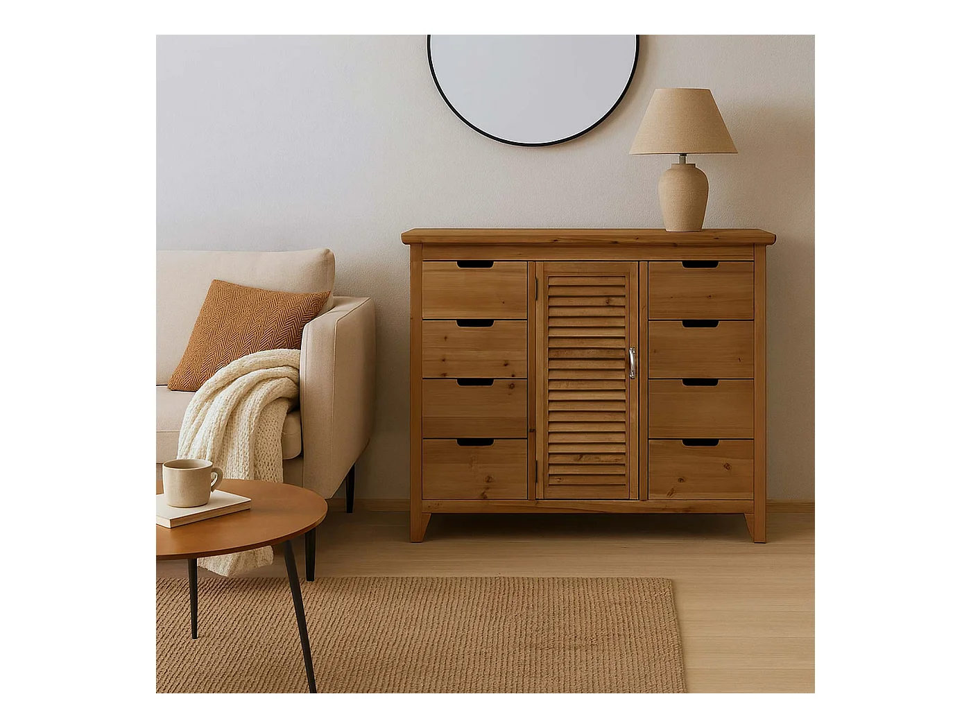 Komoda aptekarska MCW-O63,  Korpus w kolorze naturalnym