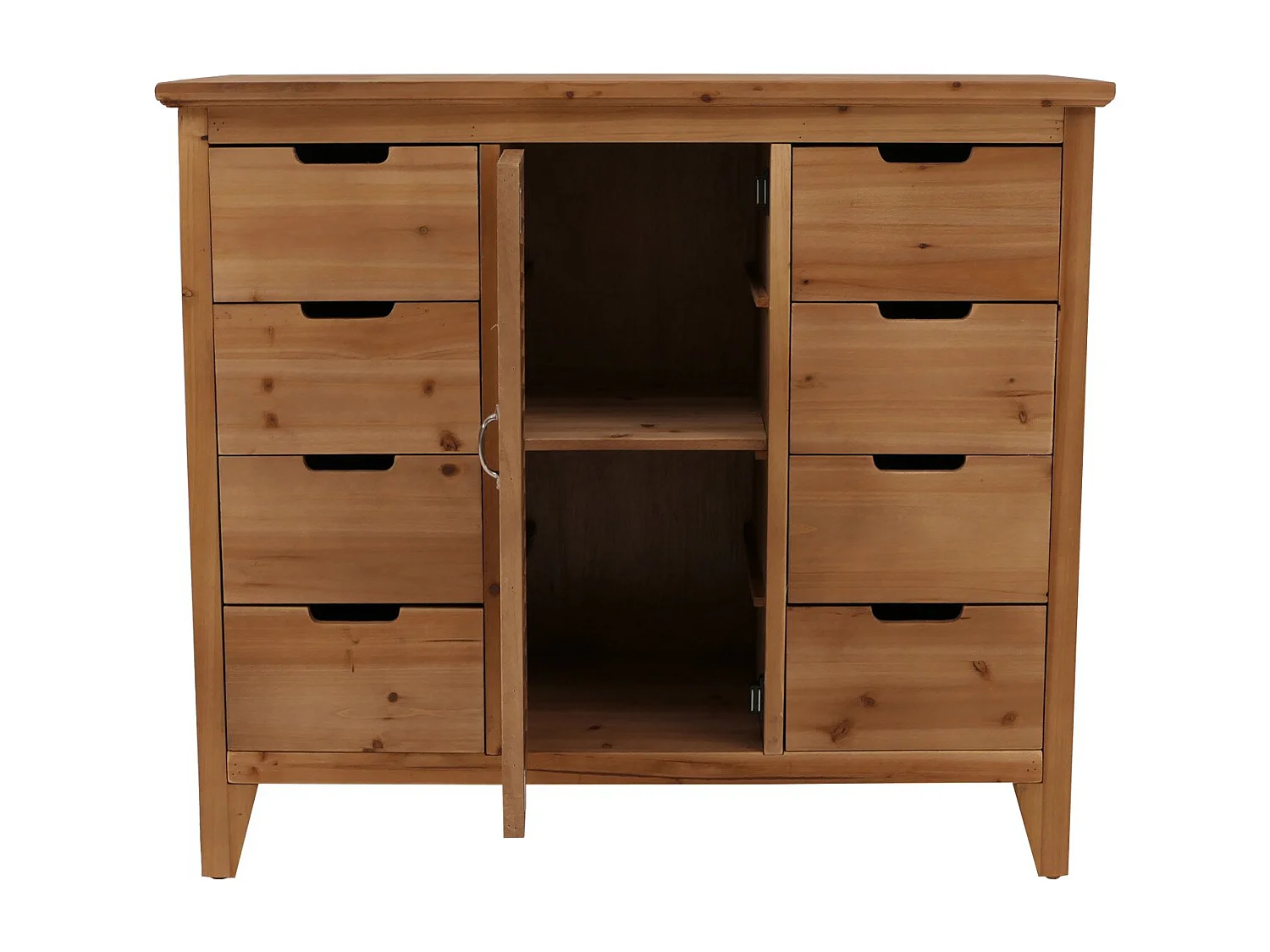 Comò cassettiera MCW-O63, armadio scomparti e cassetti, effetto persiana vintage shabby 80x91x40 cm ~ telaio naturale