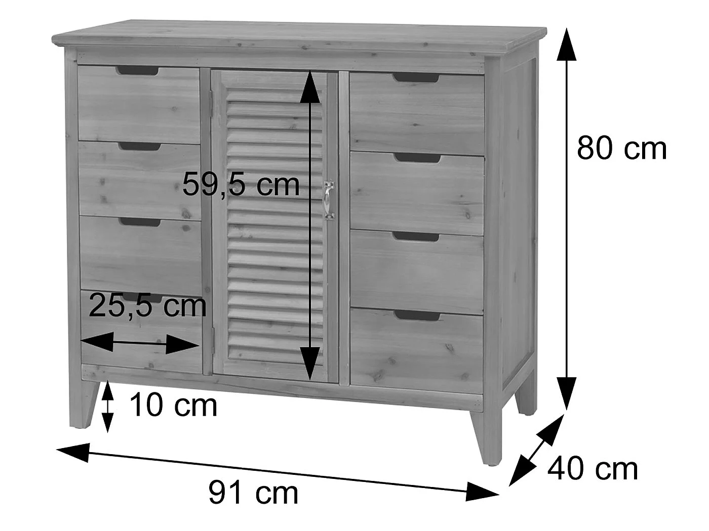Apothekerkommode MCW-O63, Korpus natur