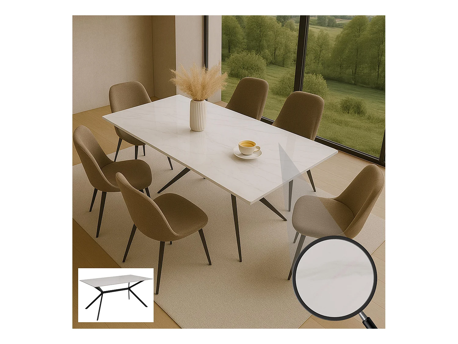 Eettafel MCW-O58,  wit