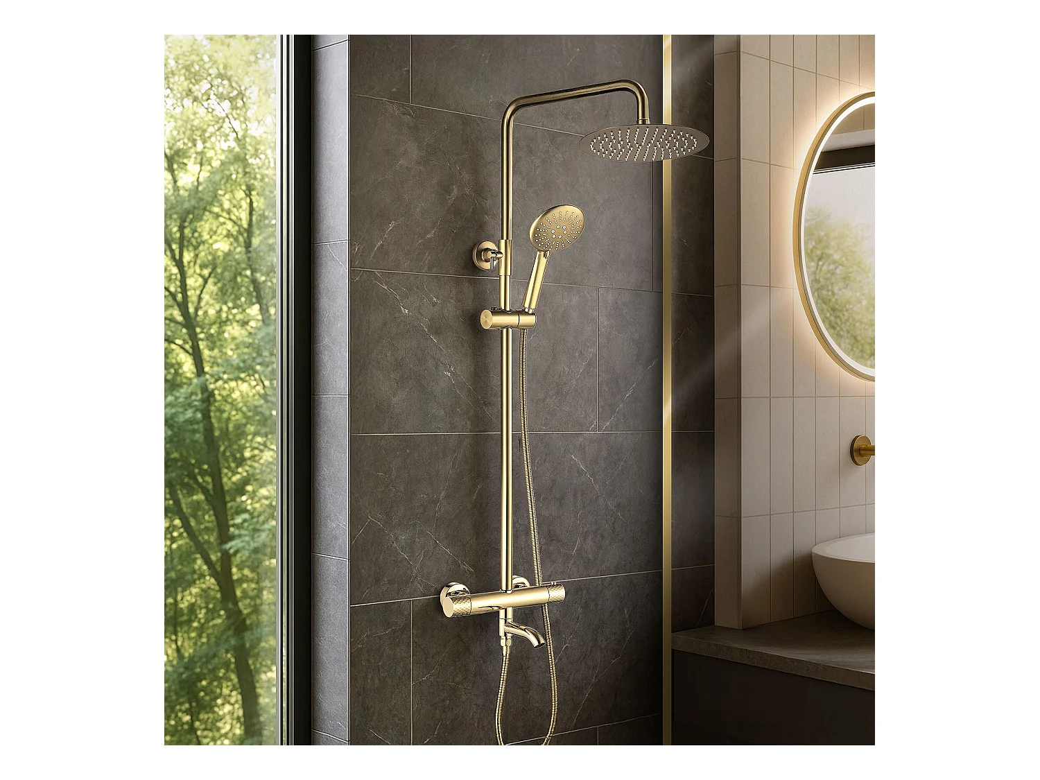 Kit De Douche Rea Lungo Diamond Gold