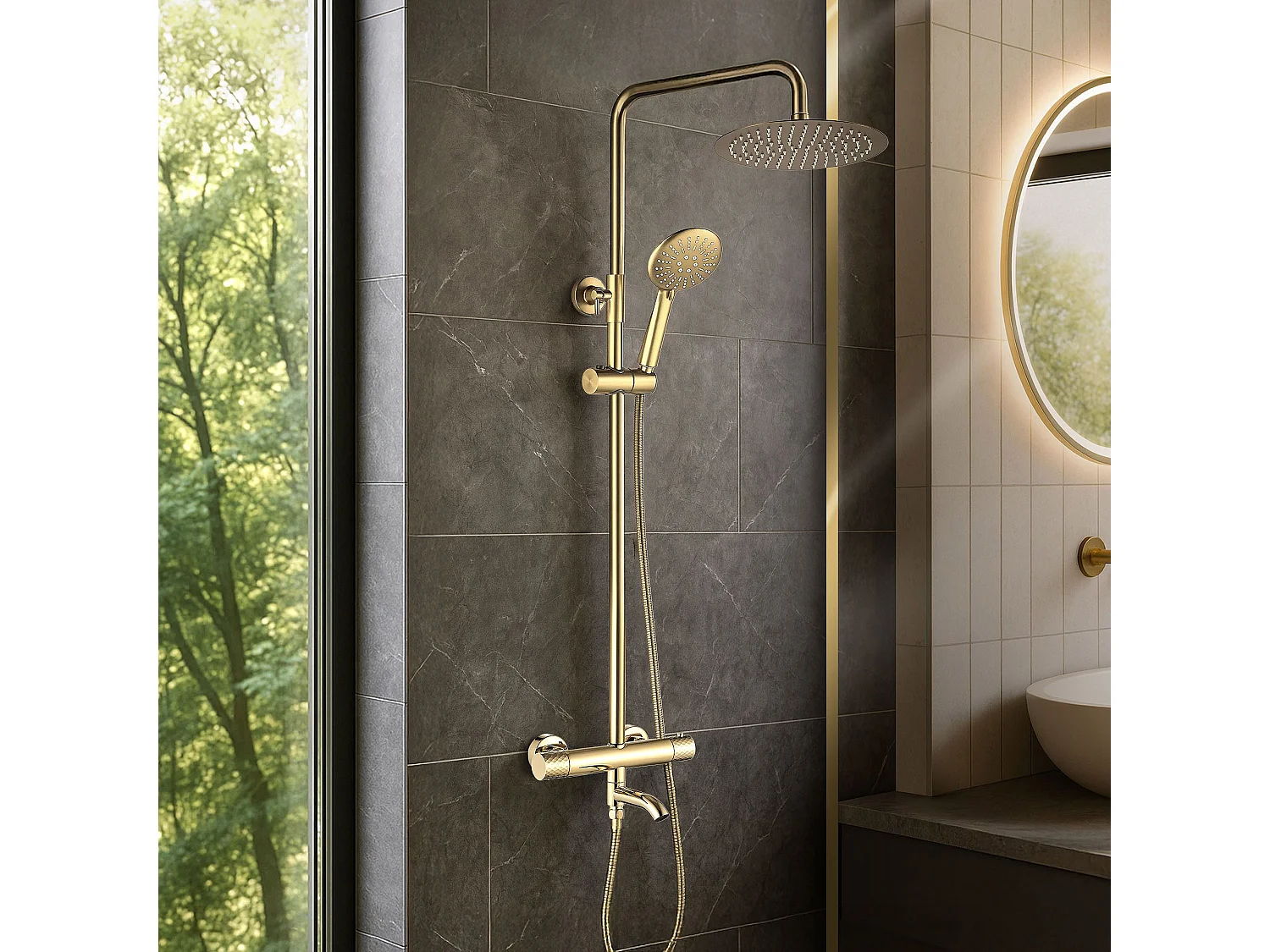 Set Doccia Rea Lungo Diamond Gold