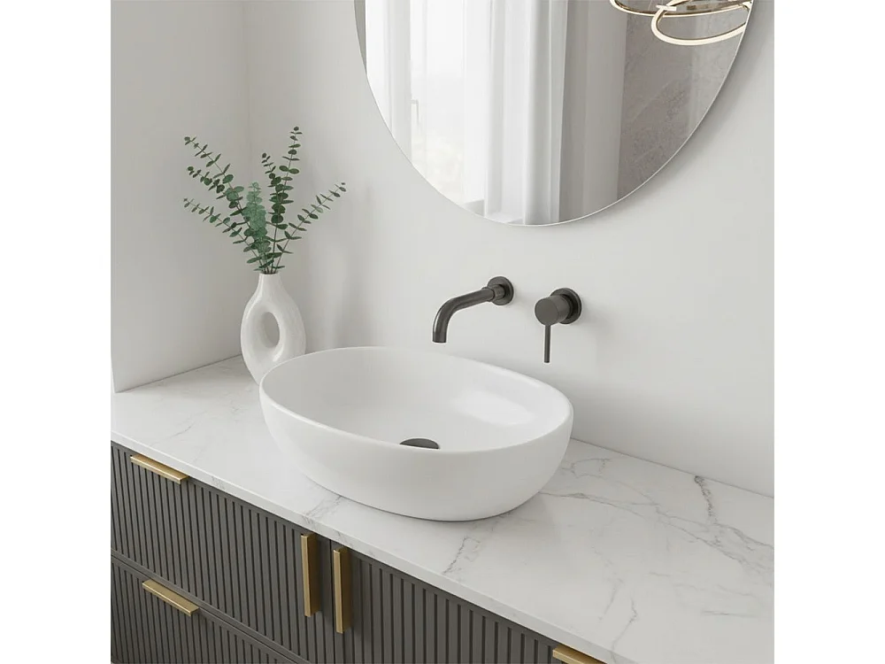 Robinet De Lavabo Encastré Rea Lungo Long +Box Titanium