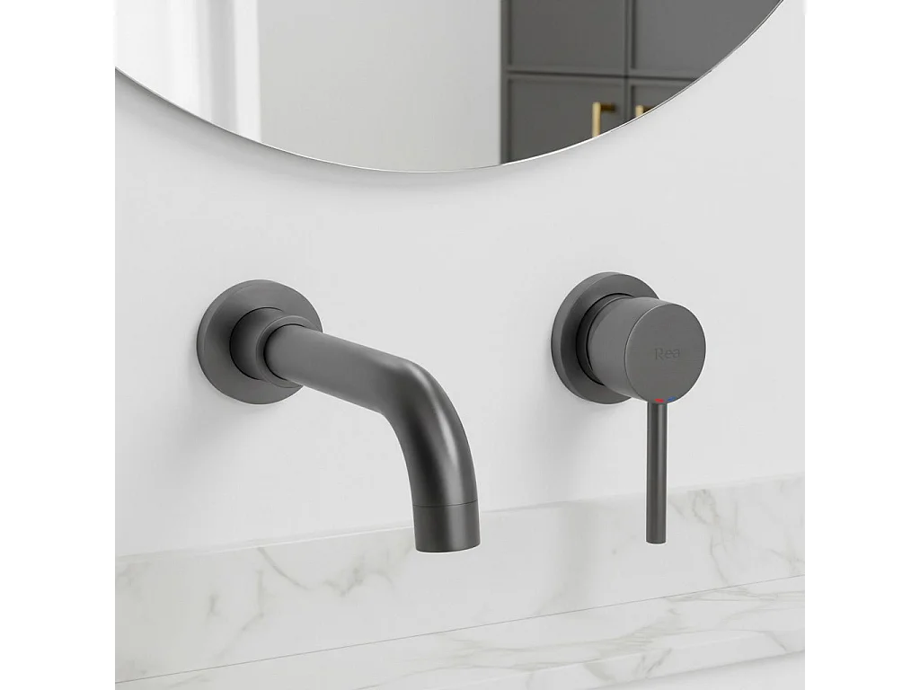 Rea concealed basin tap lungo long + BOX Titanium