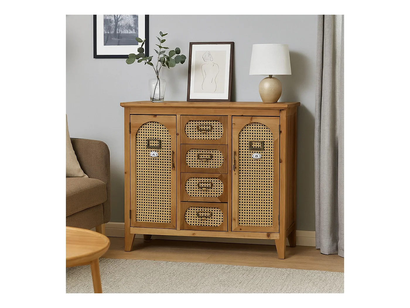 Apothekerkommode MCW-O63, Korpus natur