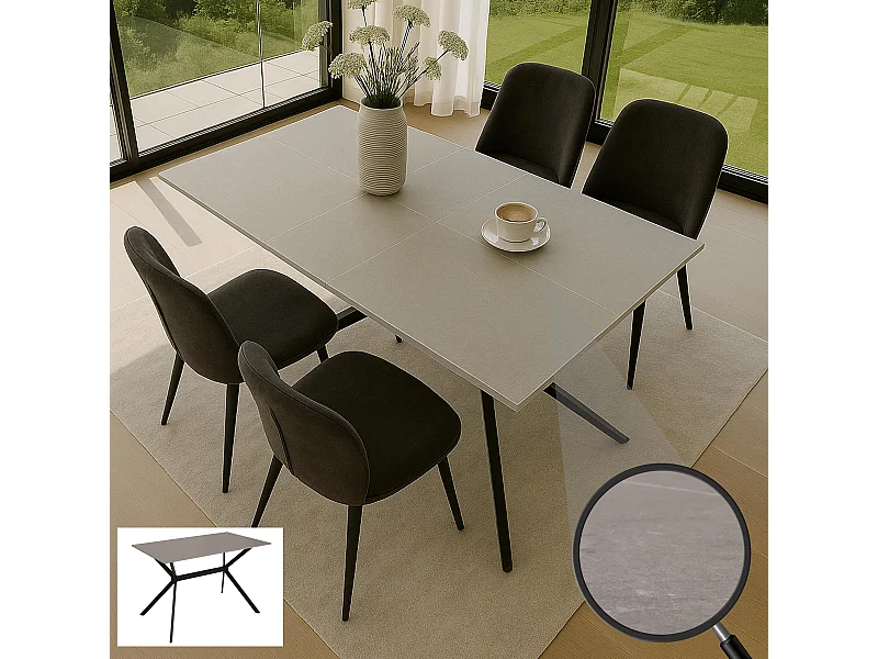 Mesa de jantar MCW-O58,  cinzento