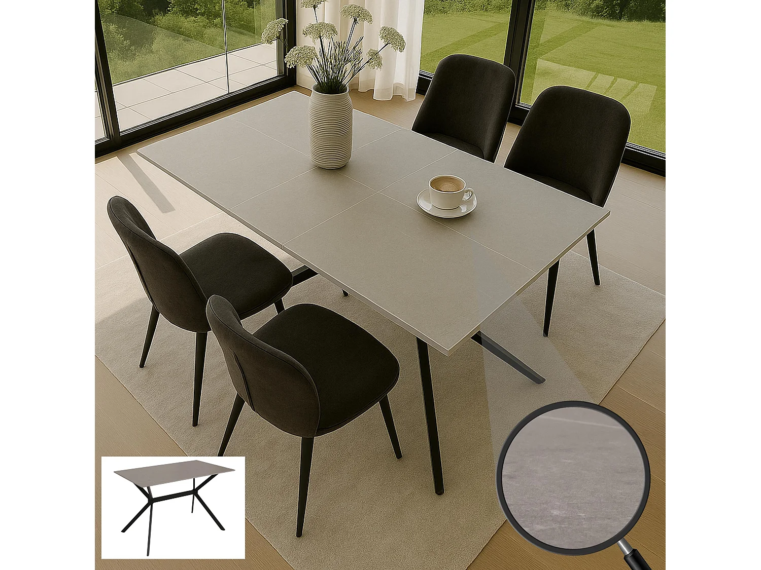 Esszimmertisch MCW-O58, Grau