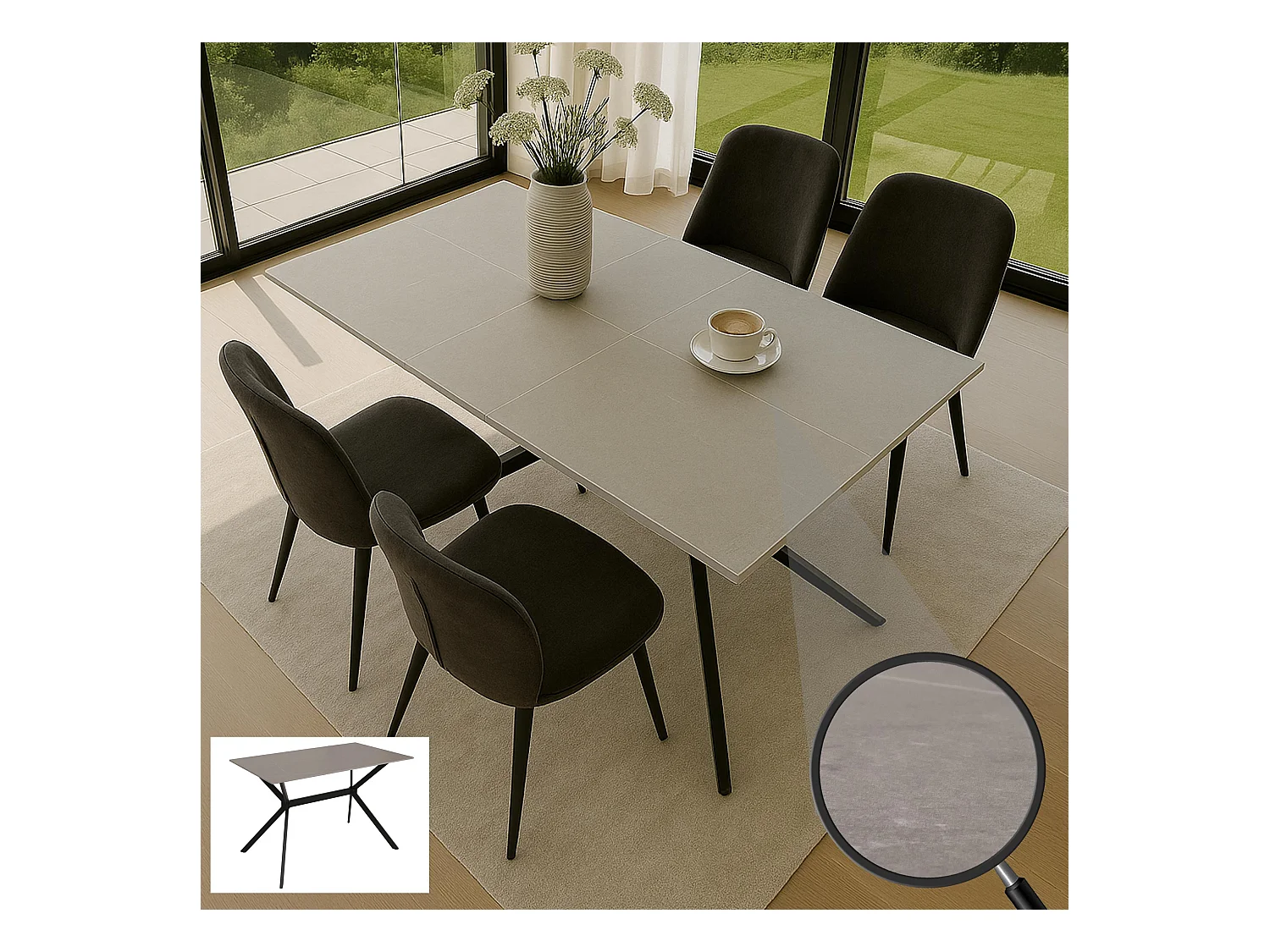 Eettafel MCW-O58,  grijs