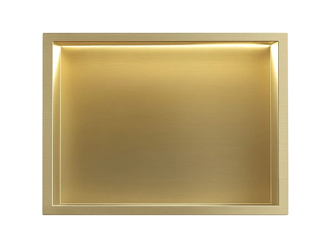 Étagère D'Encastrement Pour Salle De Bains Rea 30X45 Led Brush Gold