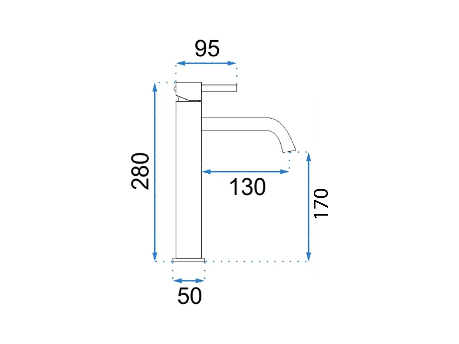 Torneira Para Lavatório Rea Lungo Grip High Brush Copper