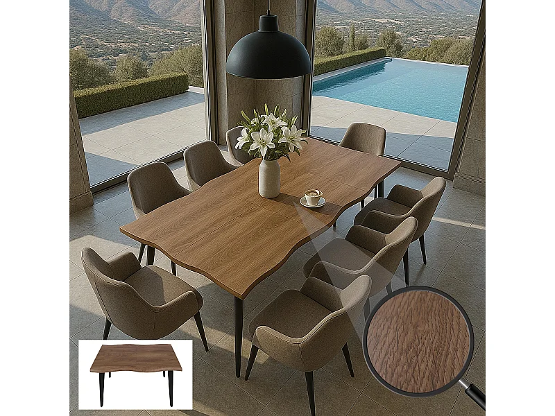 Table de salle à manger MCW-O60,  aspect chêne clair