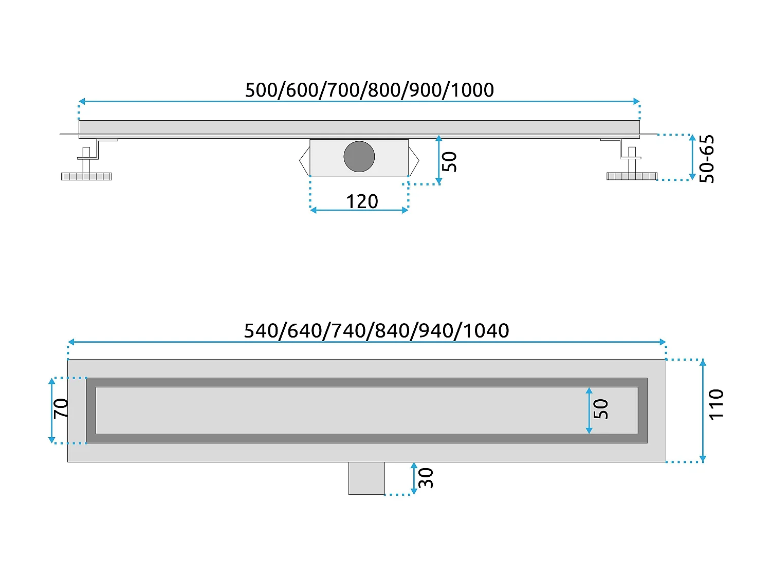 Drenaje Lineal Rea Neox 80 Brushed Gold