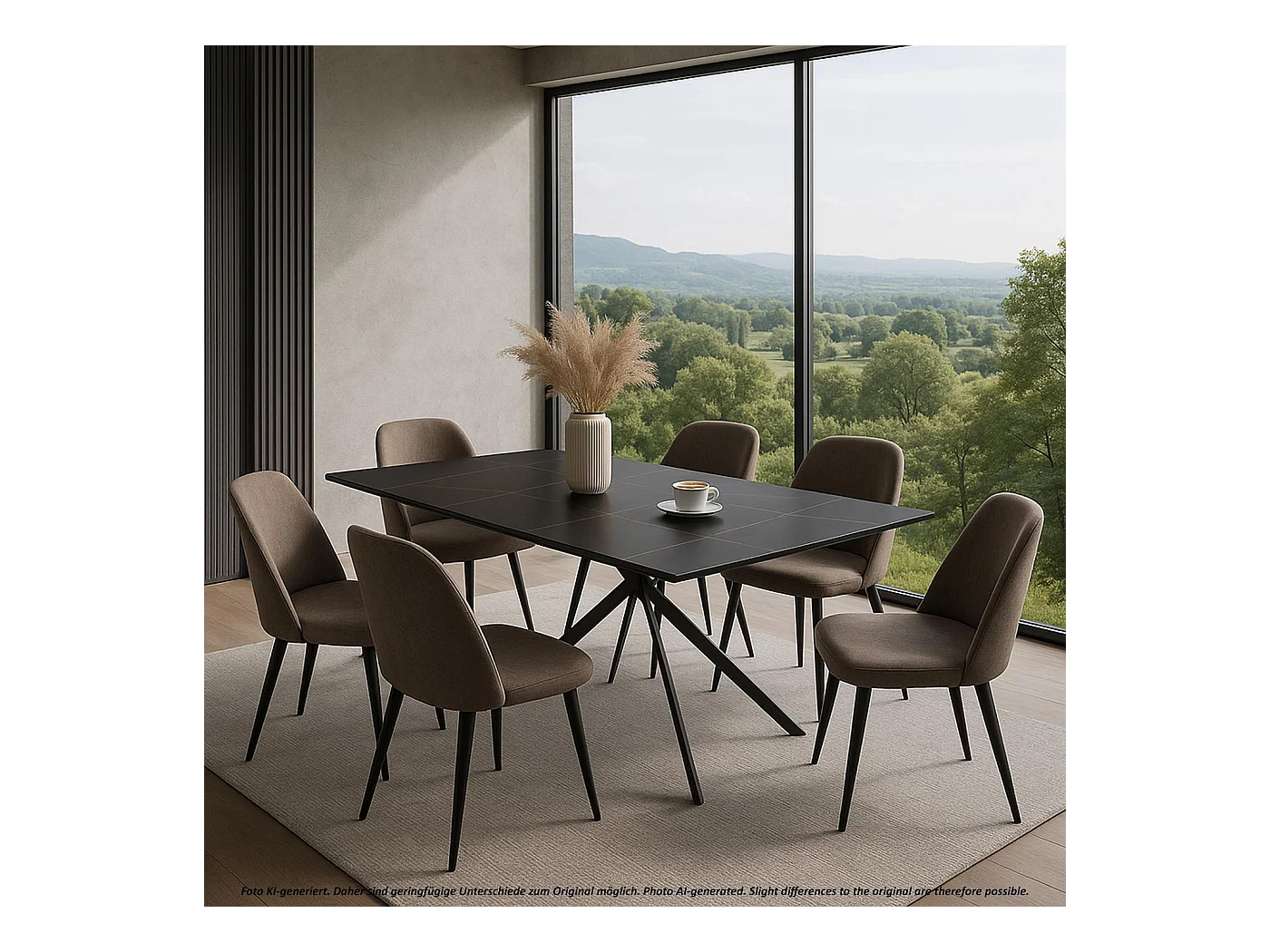 Stół do jadalni MCW-O58,  czarno-złoty