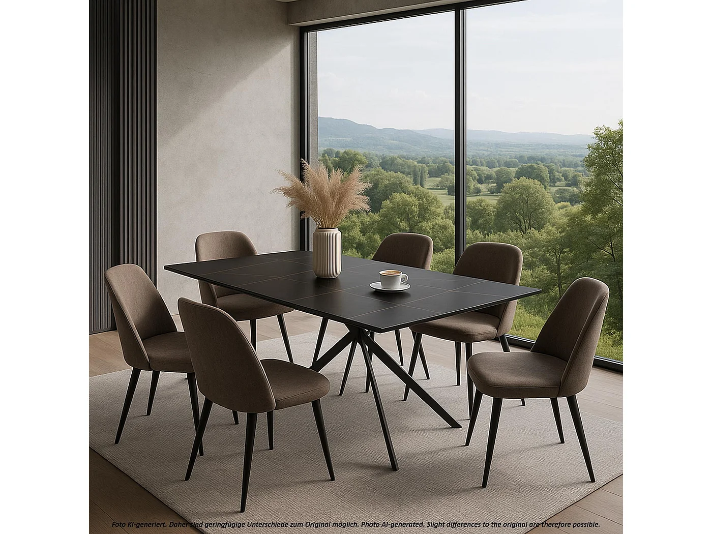 Esszimmertisch MCW-O58, Schwarz-gold