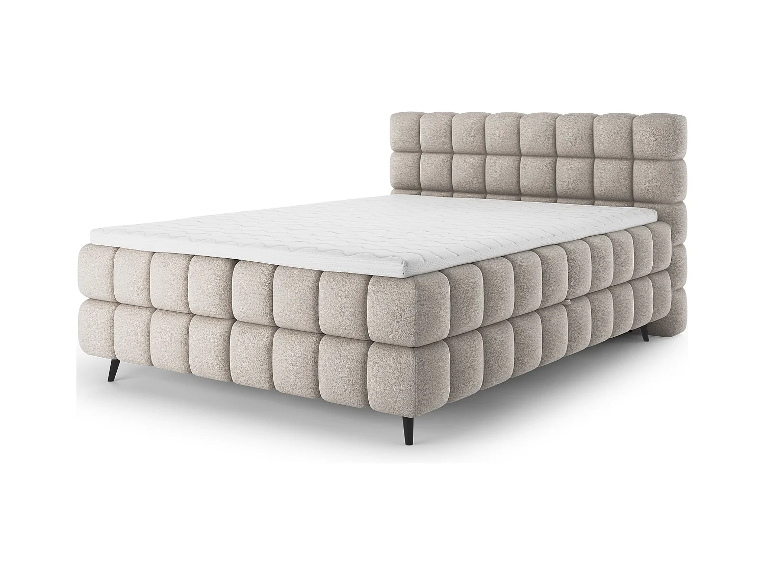 Lit boxspring Damian/180x200/revêtement tissu/Beige