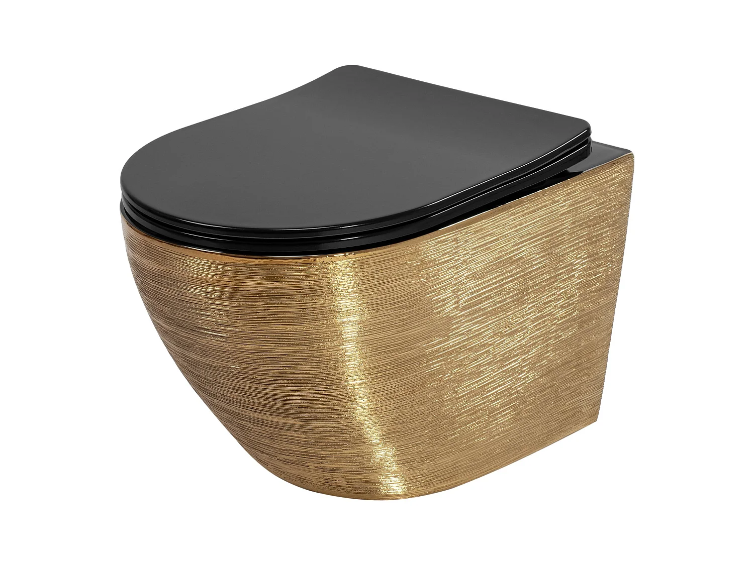 Hangende Toilet Rea Carlo Mini Tornado Black/Brushed Gold
