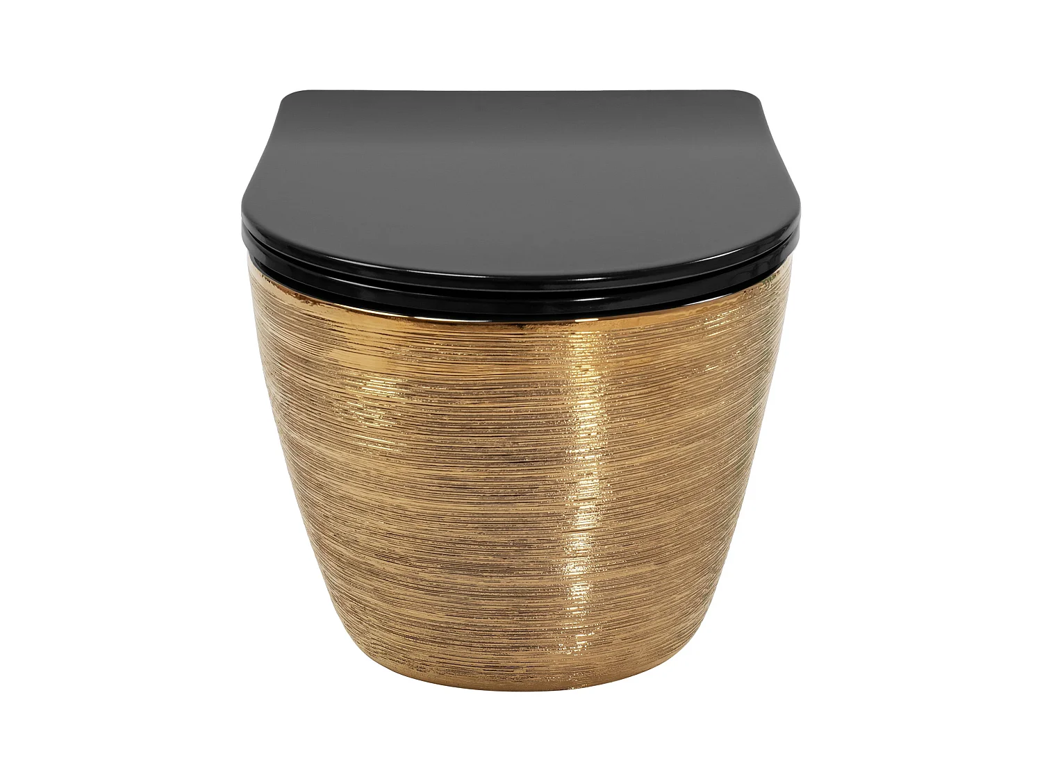 Hangende Toilet Rea Carlo Mini Tornado Black/Brushed Gold