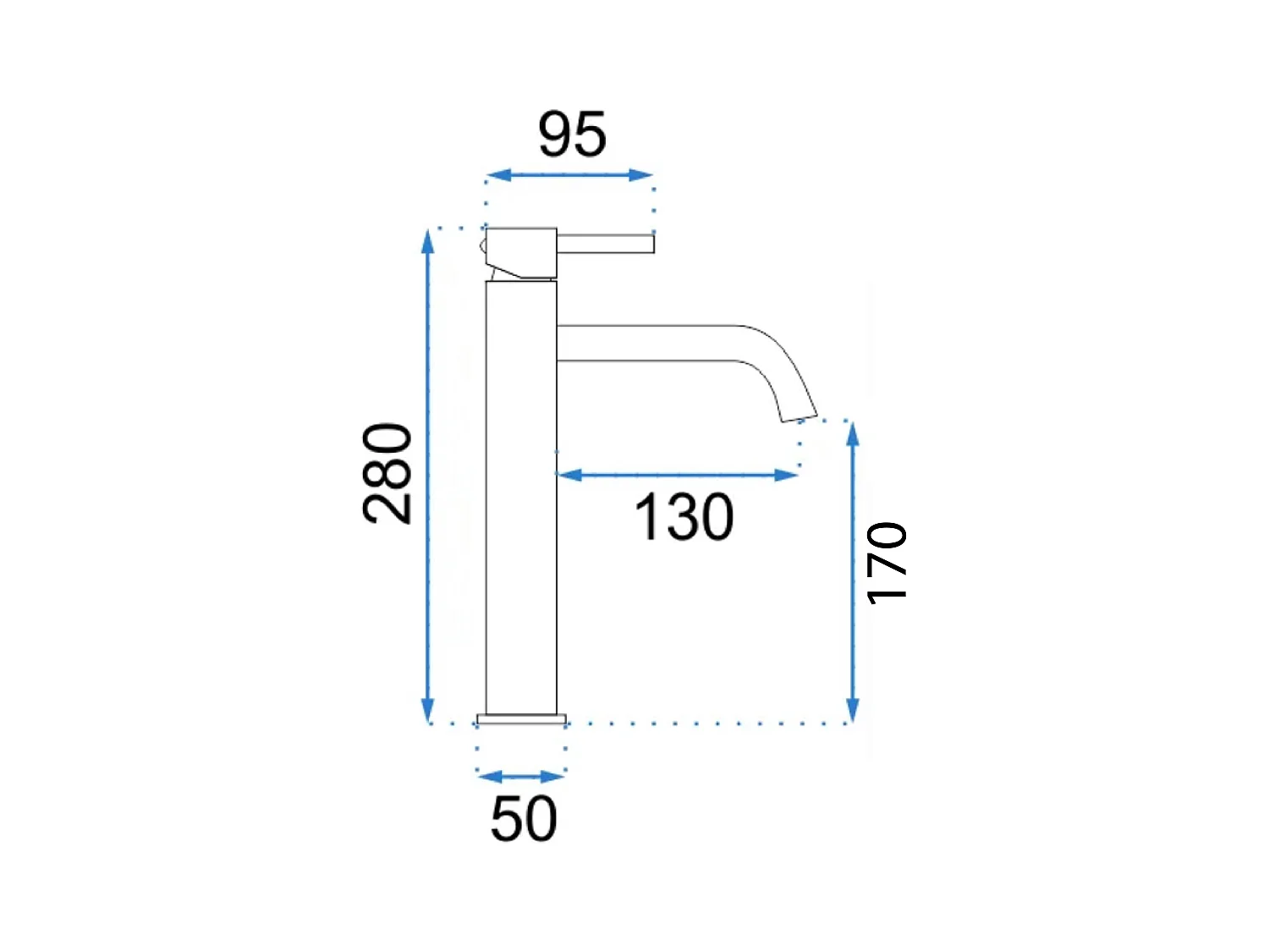 Torneira Para Lavatório Rea Lungo High Titanium