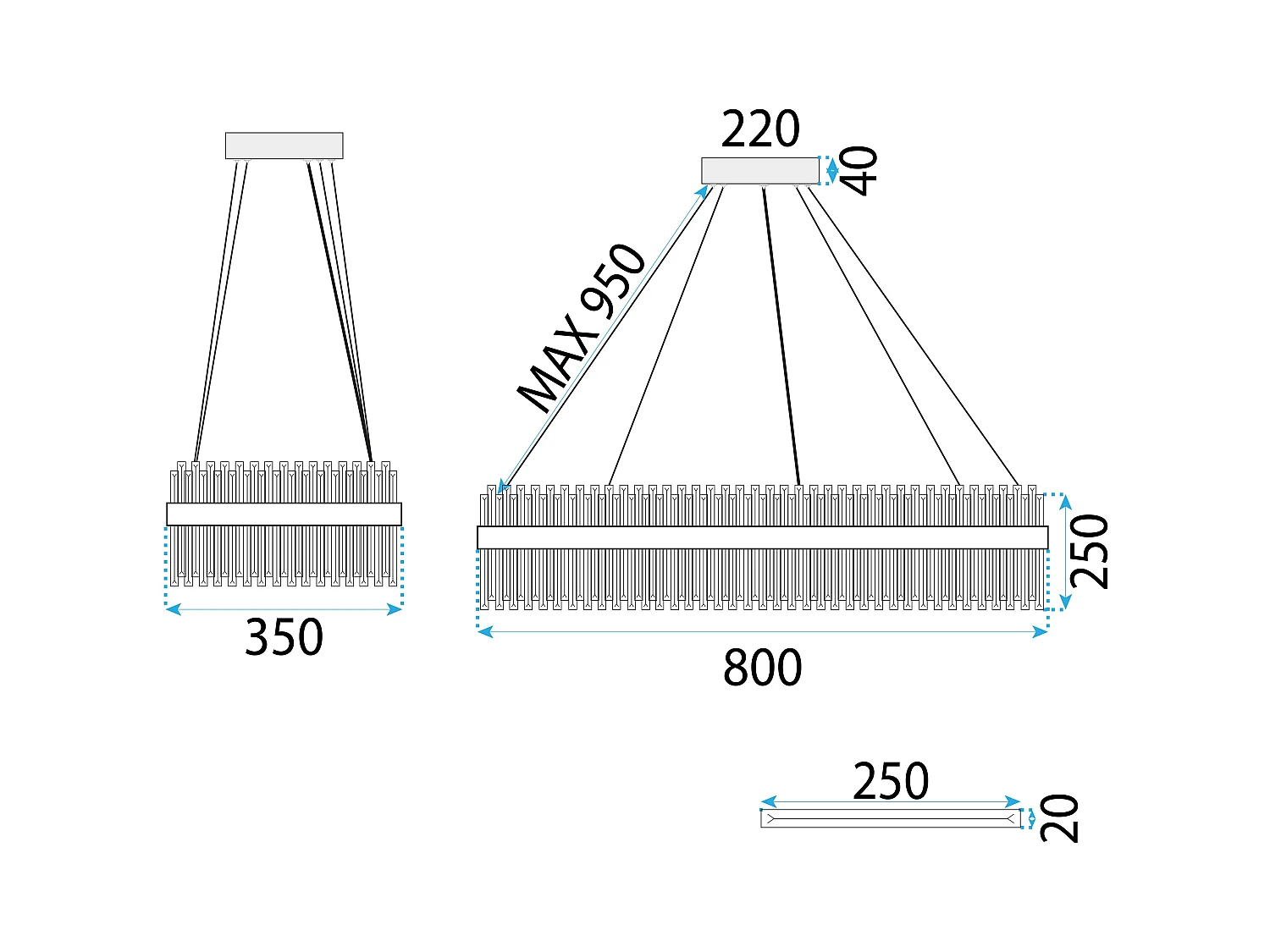 Hängelampe Rea App1514-Cp80 Chrome