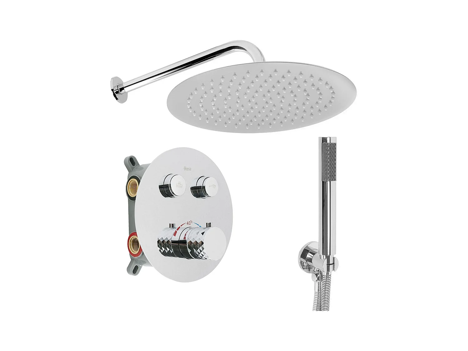 Conjunto De Duche Embutido Rea Lungo +Box Chrome