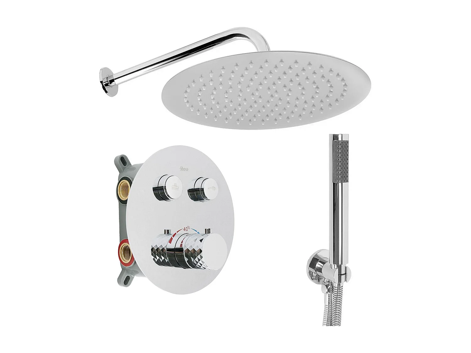 Set Doccia Da Incasso Rea Lungo Diamond +Box Chrome