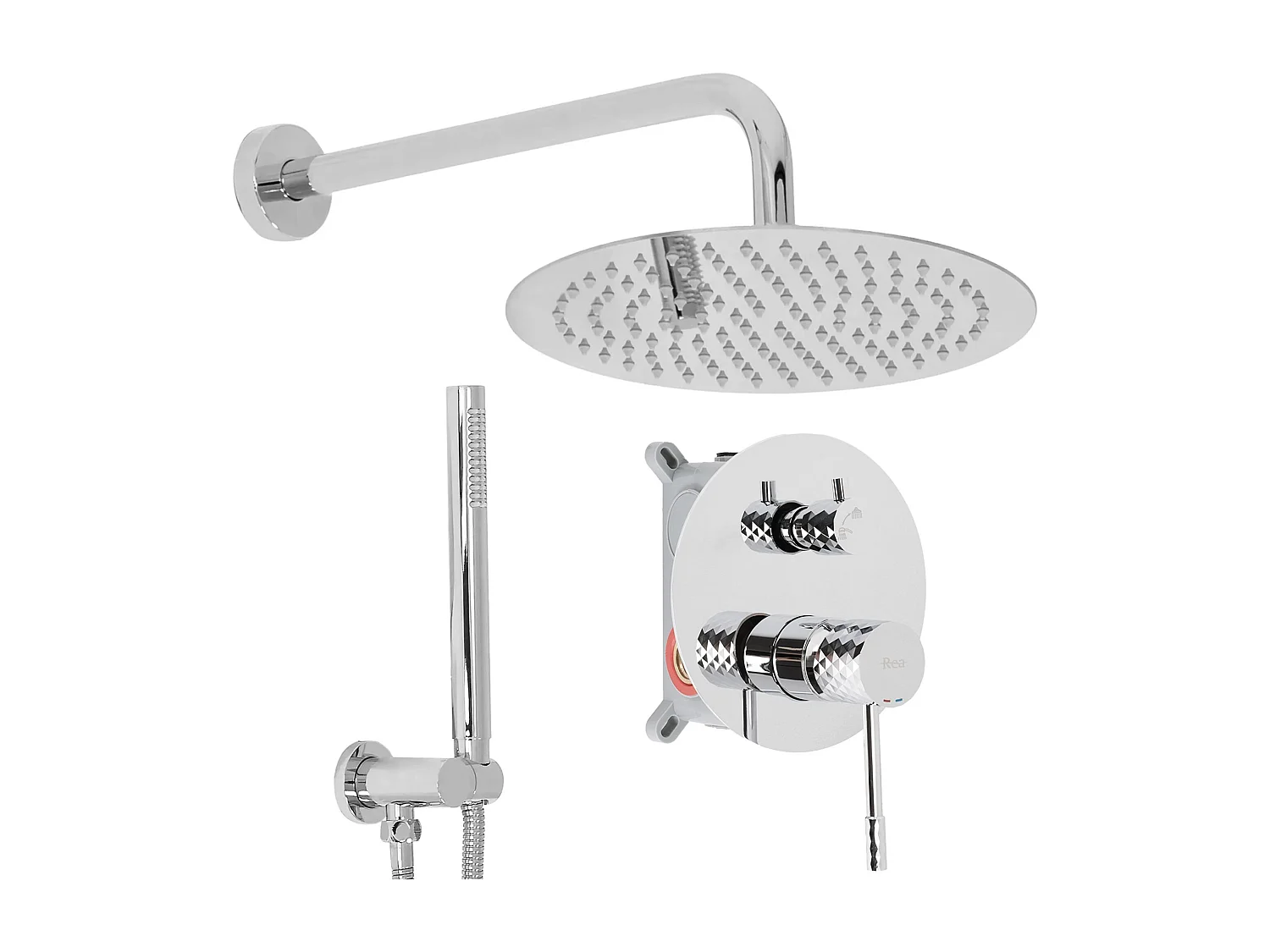 Inbouw Regendoucheset Rea Lungo Diamond +Box Chrome