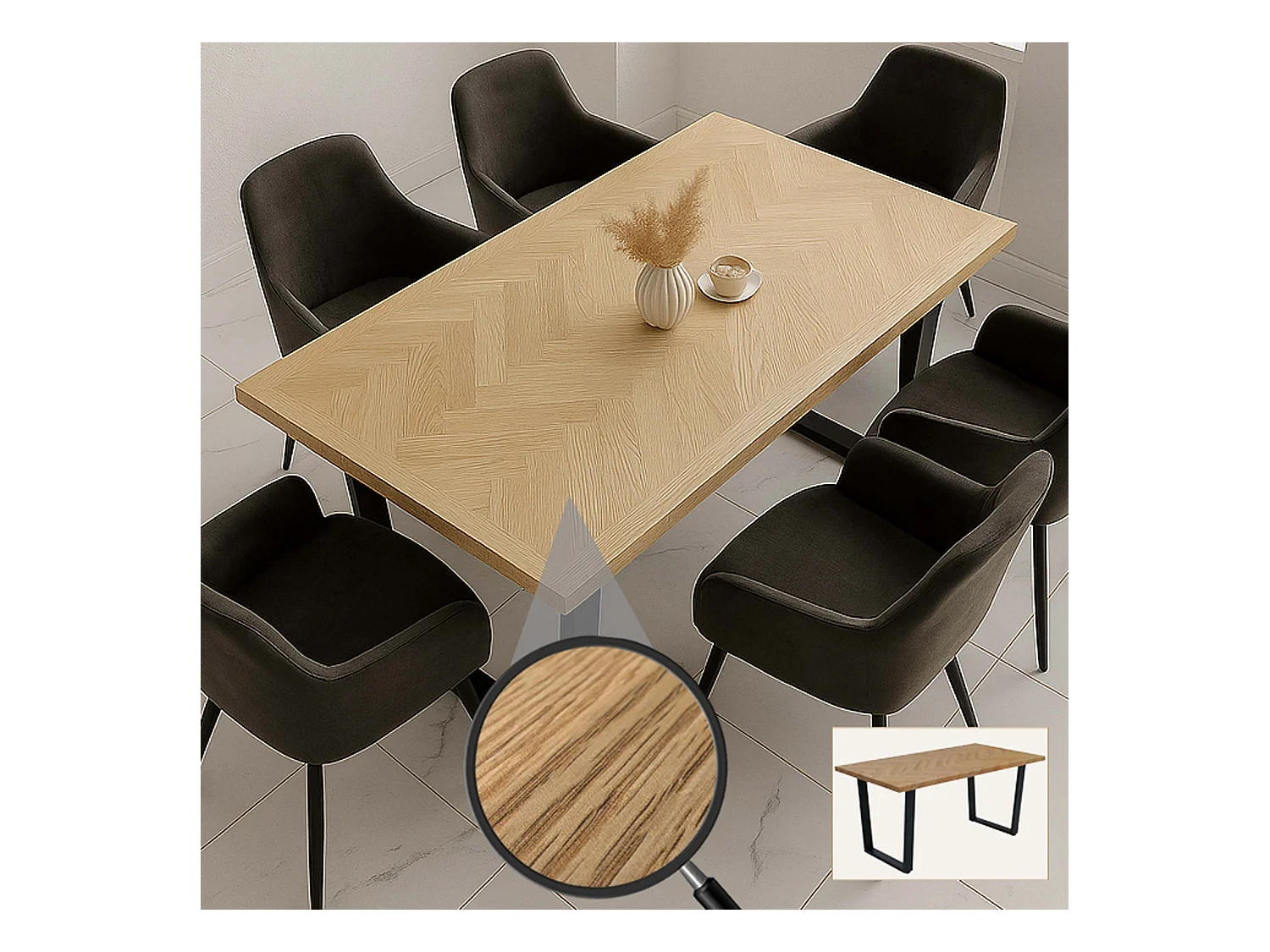 Esszimmertisch MCW-O61, Helle Eiche-Optik