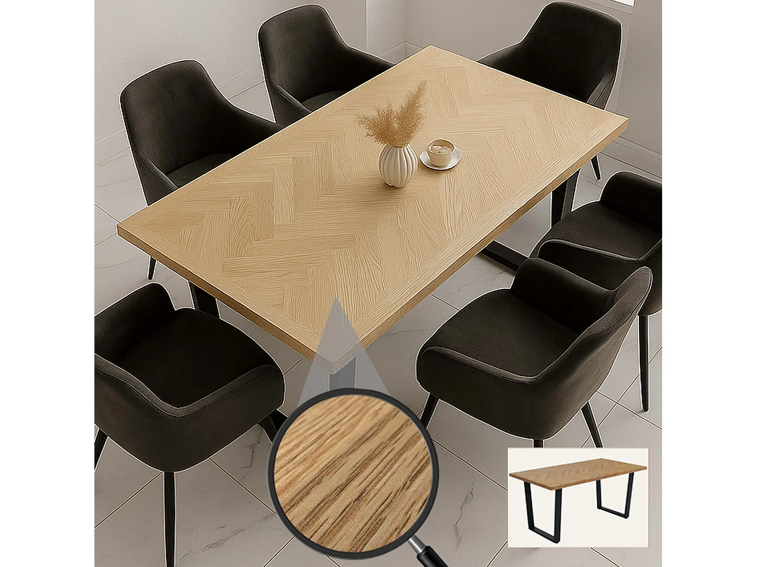 Esszimmertisch MCW-O61, Helle Eiche-Optik