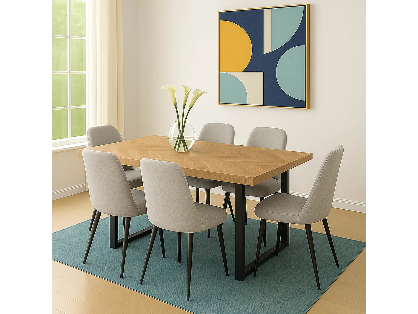 Esszimmertisch MCW-O61, Helle Eiche-Optik